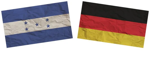 Alemania Honduras Banderas Juntas Textura Papel Efecto Ilustración — Foto de Stock