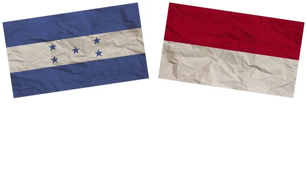 Індонезія Гондурас Прапори Разом Паперу Ефект Текстури Ілюстрація — стокове фото
