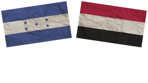 Ємен Гондурас Прапори Разом Паперу Ефект Текстури Ілюстрація — стокове фото