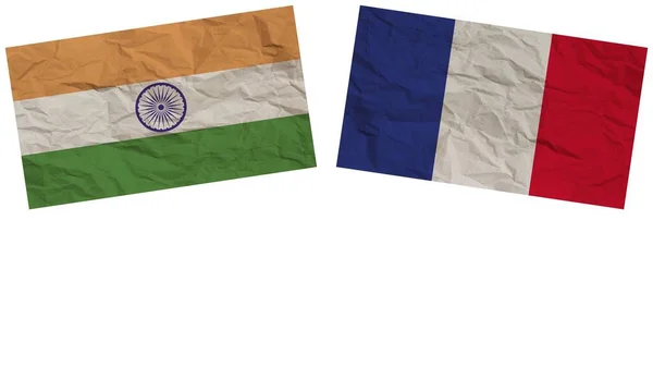 France India Flags Together Paper Texture Effect Illustration — Stock Photo, Image