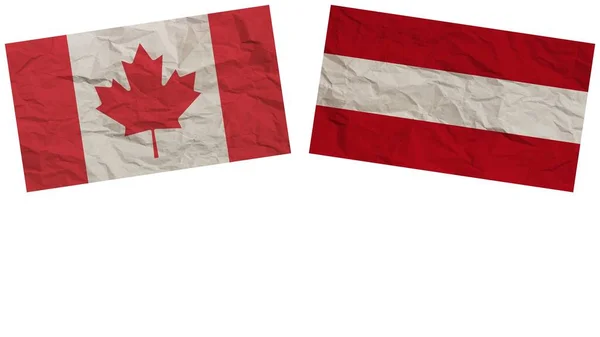 Oostenrijk Canada Vlaggen Samen Paper Texture Effect Illustration — Stockfoto