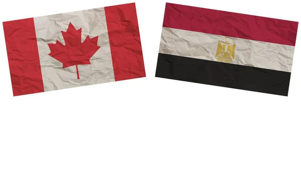 Egypt Canada Flags Together Paper Texture Effect Illustration — Stock Photo, Image