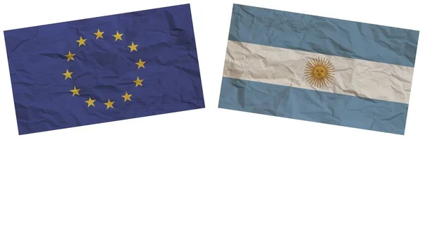 Αργεντινή Και Europen Union Flags Together Paper Effect Εικονογράφηση — Φωτογραφία Αρχείου