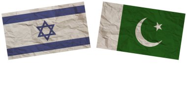 Pakistan and Israel Flags Together Paper Texture Effect Illustration
