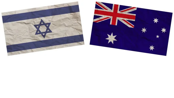 Australia Israel Banderas Juntas Textura Papel Efecto Ilustración —  Fotos de Stock