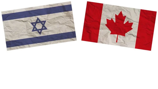 Kanada Und Israel Beflaggen Gemeinsam Papier Textur Effekt Illustration — Stockfoto