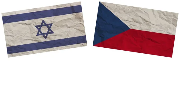 Чеська Республіка Ізраїль Разом Прапори Паперу Ефект Текстури Ілюстрація — стокове фото