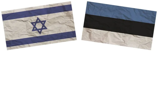 Estonia Israel Banderas Juntas Textura Papel Efecto Ilustración — Foto de Stock