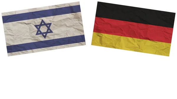 Németország Izrael Zászlók Együtt Papír Textúra Hatása Illusztráció — Stock Fotó