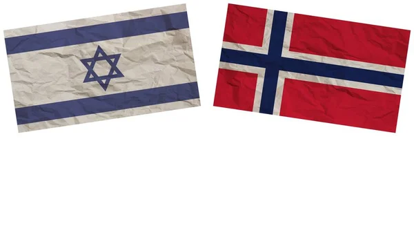 Norway Israel Flags Together Paper Texture Effect Illustration — Stock Photo, Image