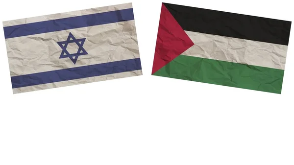 Palestina Israel Banderas Juntas Textura Papel Efecto Ilustración —  Fotos de Stock