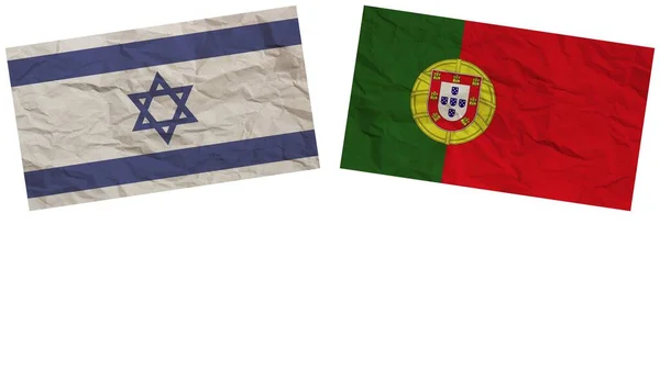 Πορτογαλία Και Ισραήλ Σηματοδοτεί Μαζί Επίδραση Υφής Χαρτί Εικονογράφηση — Φωτογραφία Αρχείου