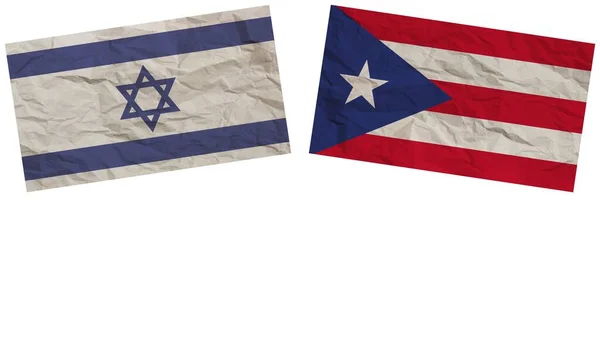 Пуэрто Рико Израиль Объединяют Иллюстрации Эффекта Текстуры Бумаги — стоковое фото