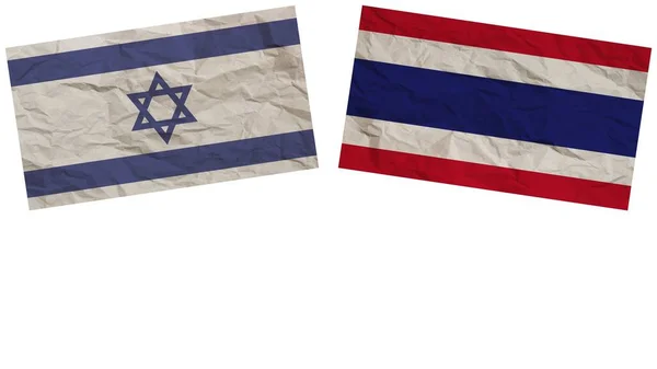 Thailand Israel Flags Together Paper Texture Effect Illustration — Stock Photo, Image