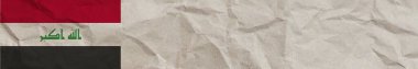 Iraq Long Horizontal Banner Flag Paper Texture Effect Illustration