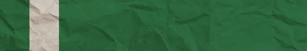 Nigeria Lungo Bandiera Orizzontale Bandiera Carta Texture Effetto Illustrazione — Foto Stock