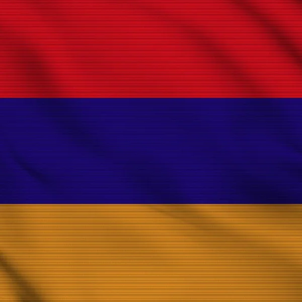 Armenia Square Realist Flag Fabric Texture Effect Illustration — стокове фото