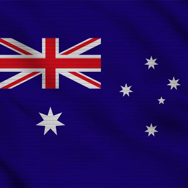 Australia Cuadrado Realista Tela Bandera Textura Efecto Ilustración —  Fotos de Stock