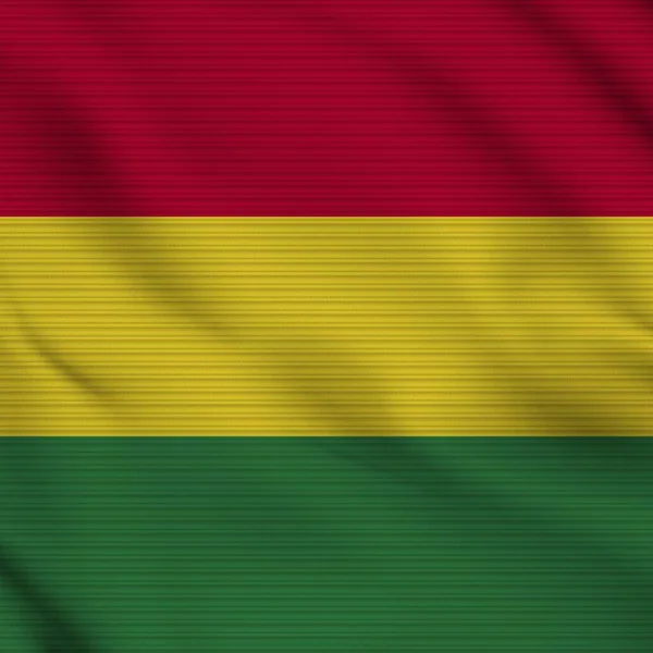 Bolivia Square Realistic Flag Fabric Texture Effect Illustration — Stock fotografie