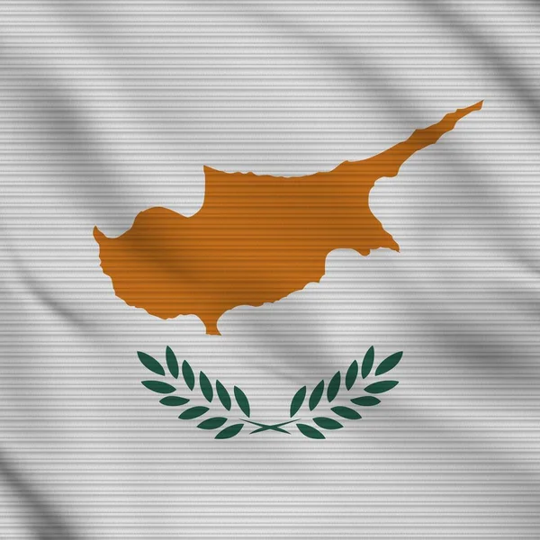 Cyprus Square Realistic Flag Fabric Texture Effect Illustration — Stok fotoğraf