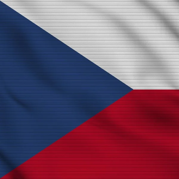 Czech Republic Square Realist Flag Fabric Texture Effect Illustration — стокове фото