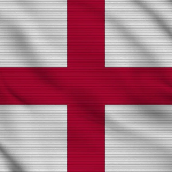 England Square Realistic Flag Fabric Texture Effect Illustration — Stockfoto