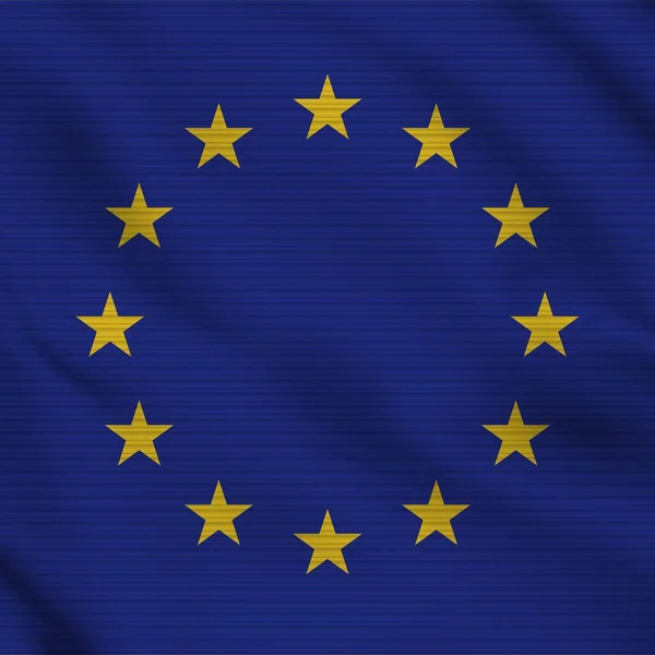 Unión Europea Cuadrado Realista Bandera Tela Textura Efecto Ilustración — Foto de Stock