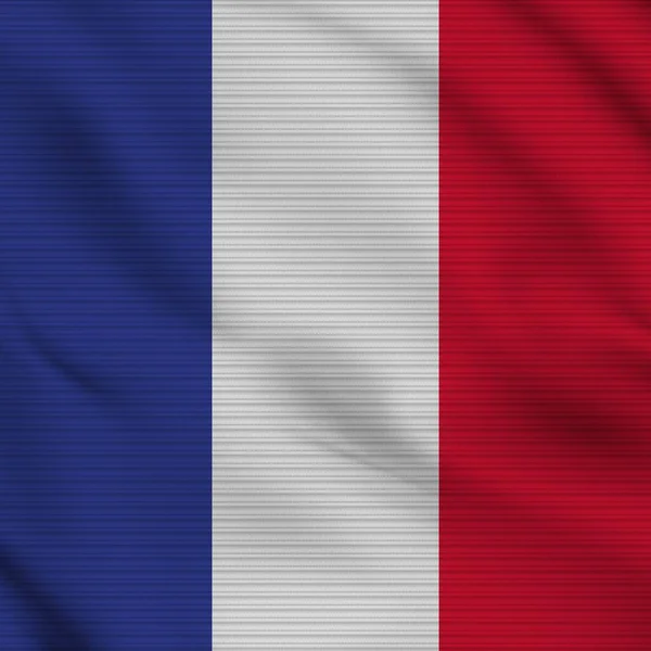 France Square Realistic Flag Fabric Texture Effect Illustration — Foto Stock