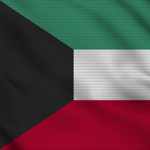 Kuwait Square Realist Flag Fabric Texture Effect Illustration — стокове фото