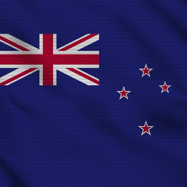 ニュージーランドスクエア リアルなフラグファブリックテクスチャ効果イラスト — ストック写真