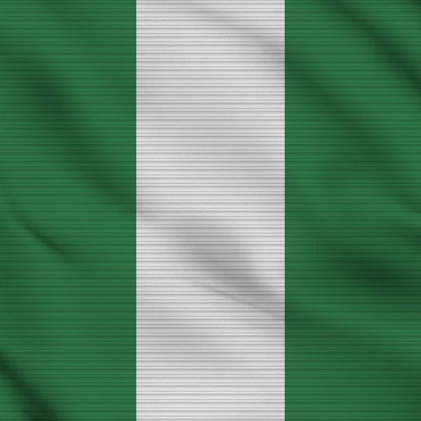 Nigeria Square Realistic Flag Fabric Texture Effect Illustration — Stock fotografie