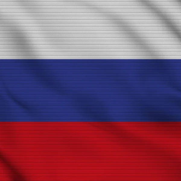 Oroszország Tér Realisztikus Zászló Szövet Textúra Hatás Illusztráció — Stock Fotó