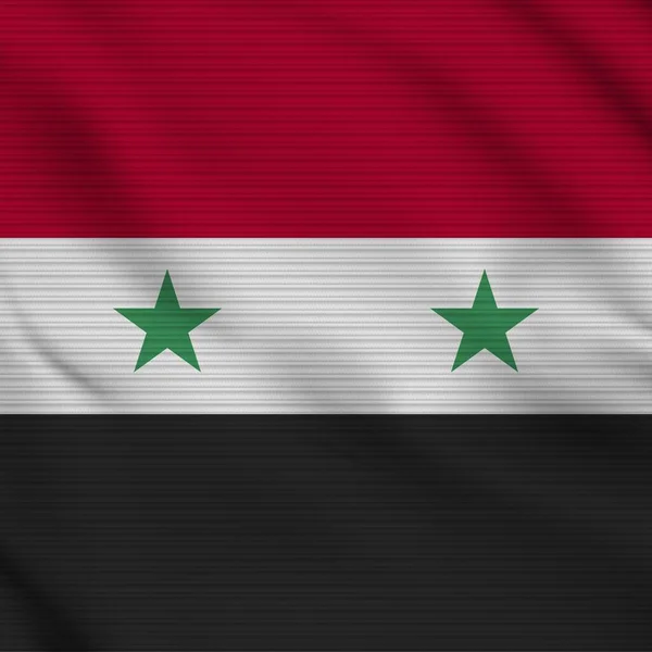 Syria Square Realistic Flag Fabric Texture Effect Illustration — Stockfoto