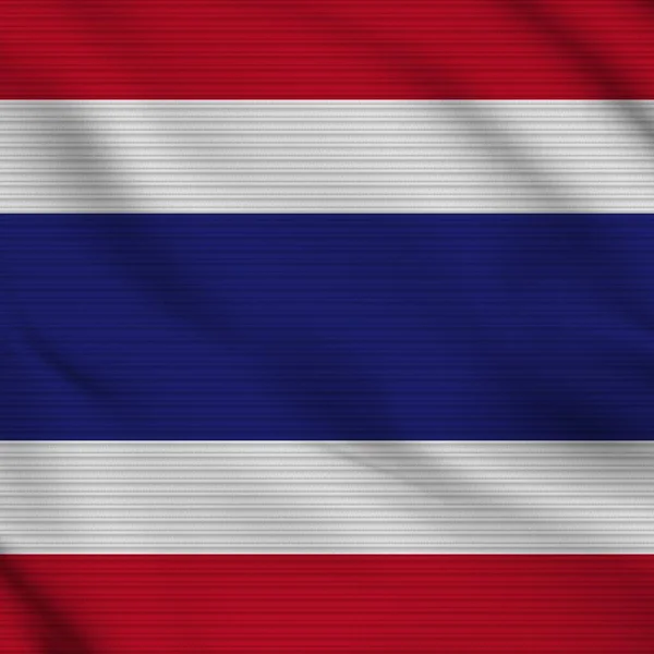 Thailand Square Realistic Flag Fabric Texture Effect Illustration — Stock Photo, Image