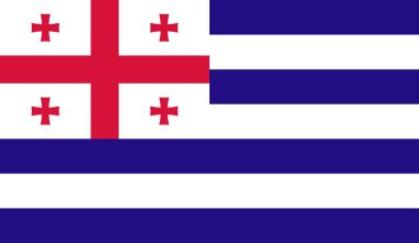 Ajaria Ulusal Ülke Bayrağı Resmi İmza Sembol İllüstrasyonu