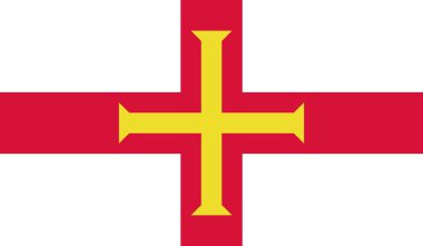 Guernsey Ulusal Bayrak Resmi İmza Sembol İllüstrasyonu
