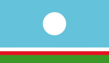 Sakha Cumhuriyeti Ulusal Bayrak Resmi İmza Sembol İllüstrasyonu