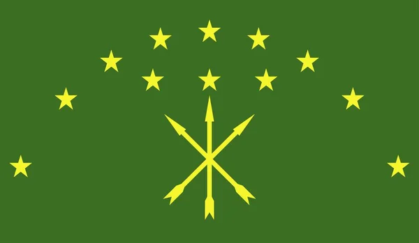 Adygea Nationalflagge Offizielles Zeichen Symbol Illustration — Stockfoto