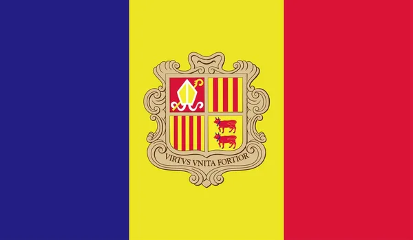 Andorra Bandeira Nacional País Símbolo Oficial Ilustração — Fotografia de Stock