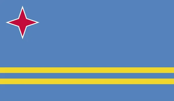Aruba Nationalflagge Offizielles Zeichen Symbol Illustration — Stockfoto