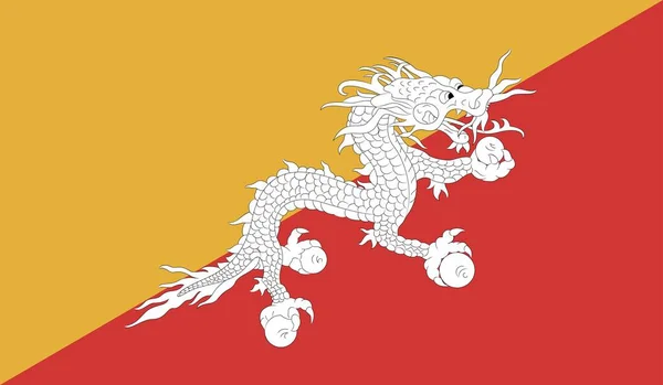 Bhutan National Country Flag Officiële Symbool Illustratie — Stockfoto