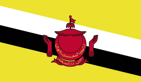 Brunei National Flaga Kraju Oficjalny Znak Symbol Ilustracja — Zdjęcie stockowe