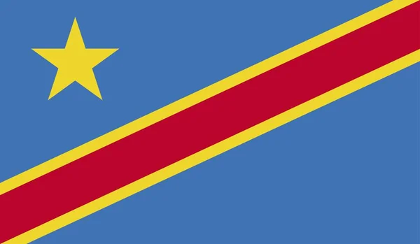 Kongói Demokratikus Köztársaság Nemzeti Ország Zászló Hivatalos Jelkép Illusztráció — Stock Fotó
