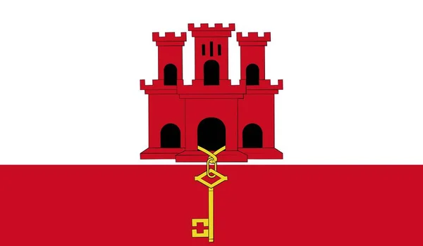 Γιβραλτάρ Εθνική Χώρα Σημαία Επίσημη Εικόνα Σύμβολο Σύμβολο Σύμβολο — Φωτογραφία Αρχείου
