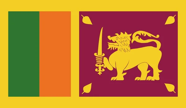 Sri Lankas Nationalflagge Offizielles Zeichen Symbol Illustration — Stockfoto