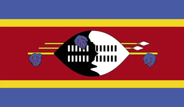 Swaziland Bandiera Nazionale Segno Ufficiale Simbolo Illustrazione — Foto Stock