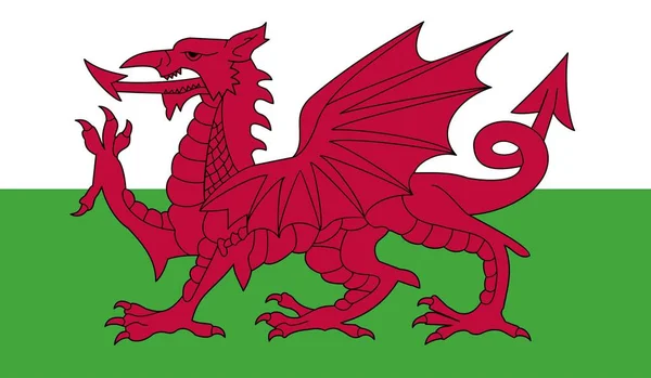 País Gales Bandeira Nacional Signo Oficial Símbolo Ilustração — Fotografia de Stock