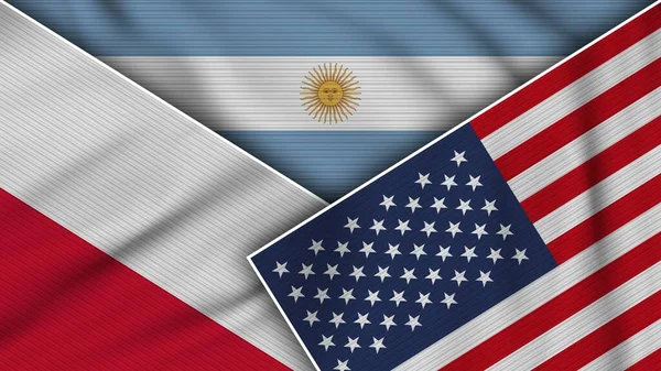 Αργεντινή Ηνωμένες Πολιτείες Της Αμερικής Πολωνία Σημαίες Μαζί Υφάσματος Εικονογράφηση — Φωτογραφία Αρχείου