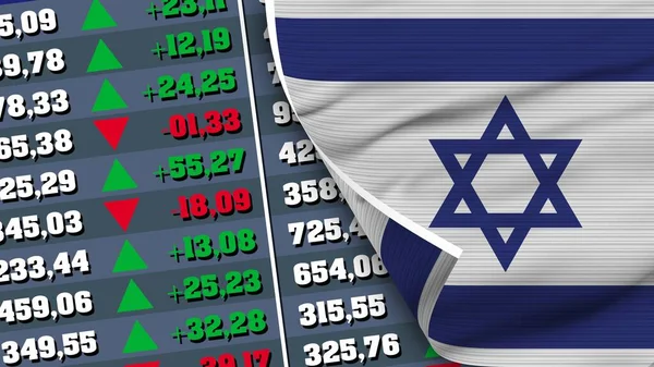 Bandeira Finanças Israel Bolsa Valores Tabela Mercado Valores Ilustração Textura — Fotografia de Stock