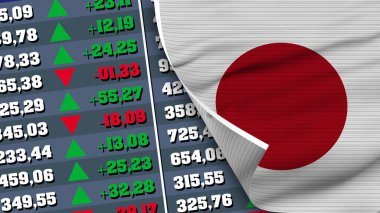 Japonya Bayrak ve Finans, Borsa, Borsa Çizelgesi, Kumaş Doku Çizimi